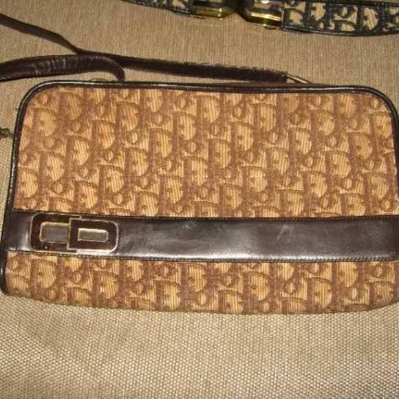 ❤️ Vintage Christian Dior Purse Trotter Pattern Shoulder to Clutch - Picture 2 of 8